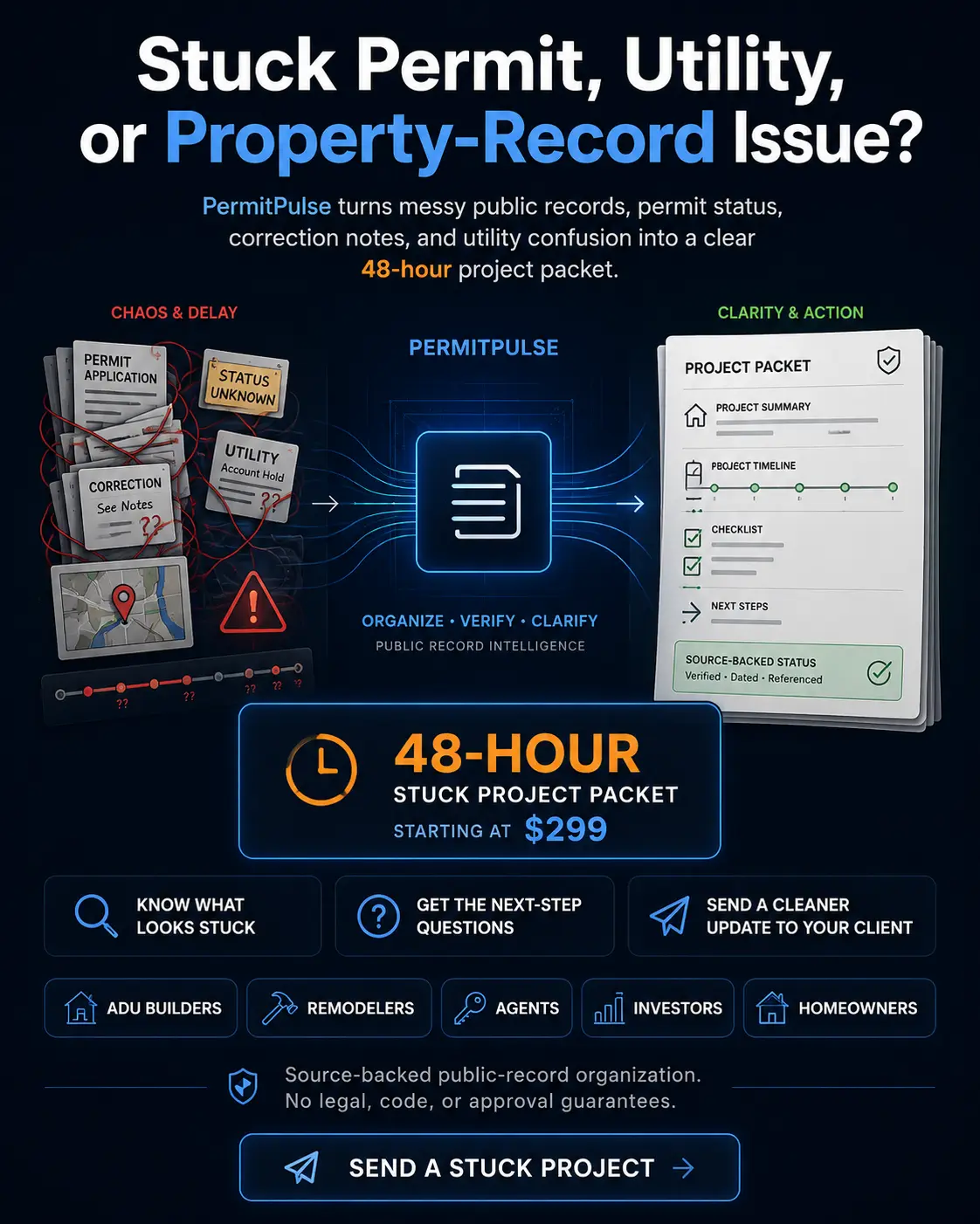 PermitPulse 48-hour permit triage packet for architects and permit teams